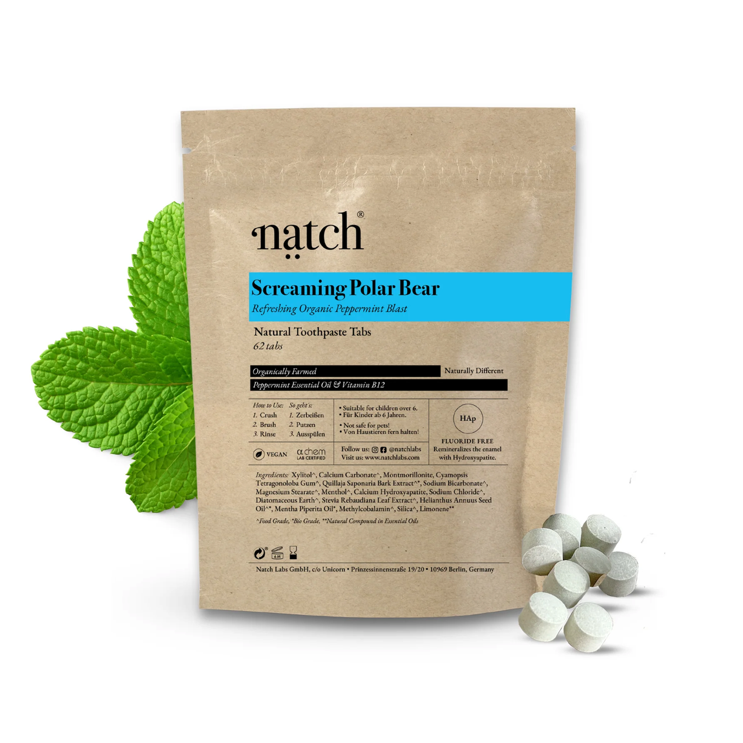 Screaming Polar Bear - Tannkremstöflur með Hydroxyapatite