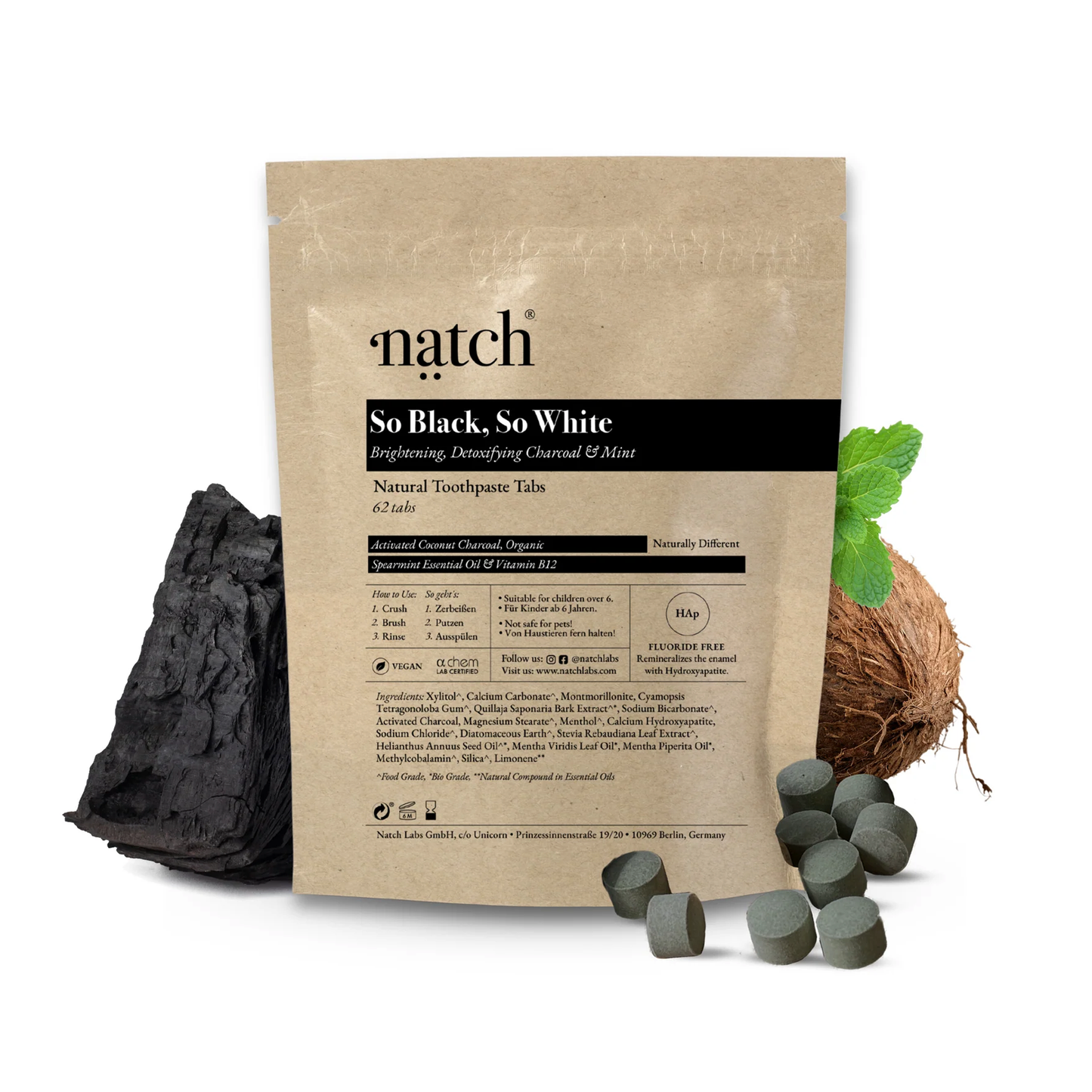 So Black, So White - Tannkremstöflur með Hydroxyapatite