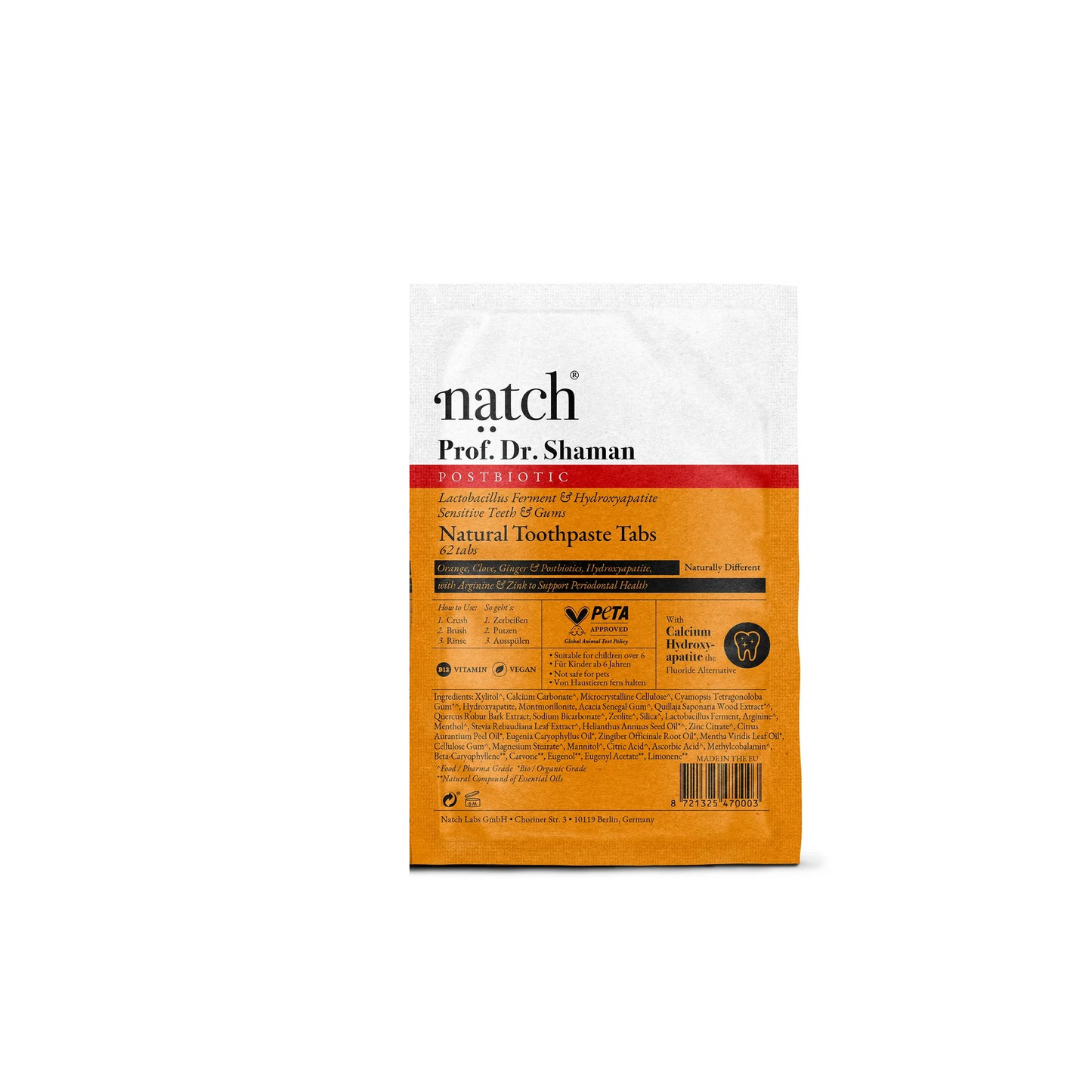 Prof. Dr. Shaman - Tannkremstöflur með Postbiotics og Hydroxyapatite