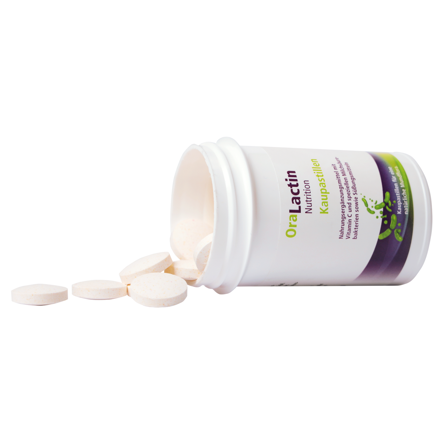Góðgerlar: OraLactin tyggitöflur með C-vítamíni og góðgerlum